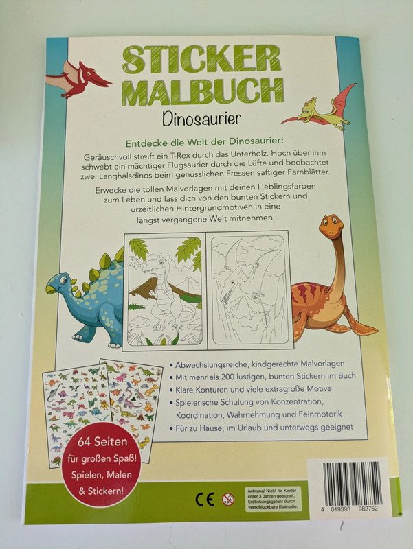 Sticker Malbuch Dinosaurier