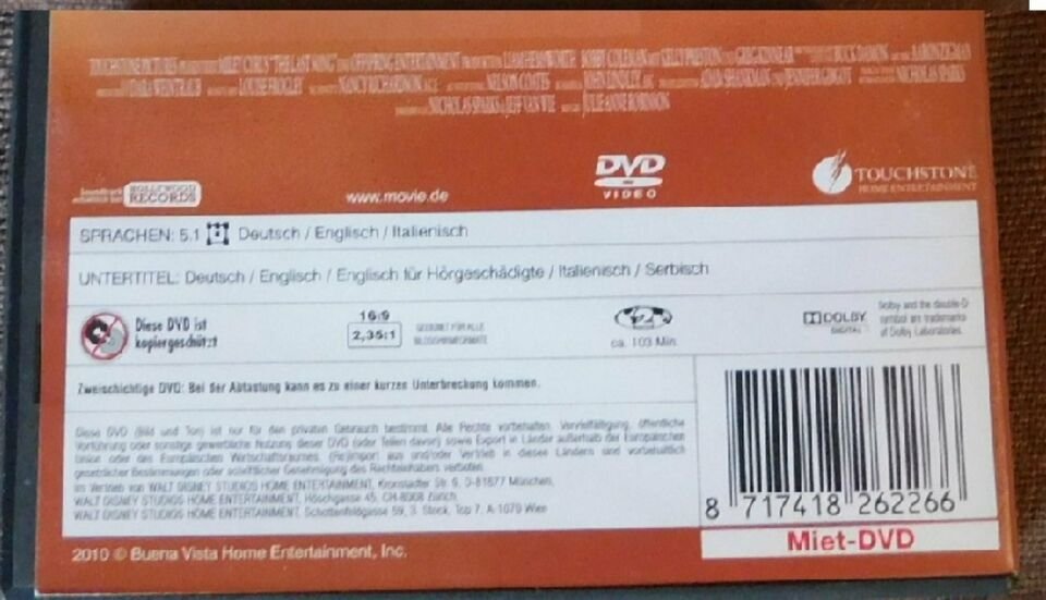 Mit dir an meiner Seite (Buchverfilmung von Nicholas Sparks)