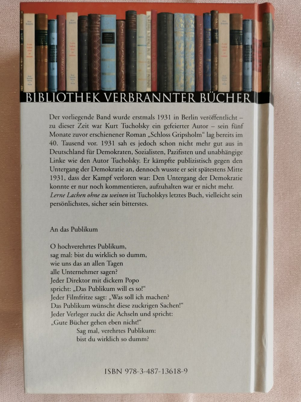 Buch „Lerne lachen ohne zu weinen“ von Kurt Tucholsky *neu*
