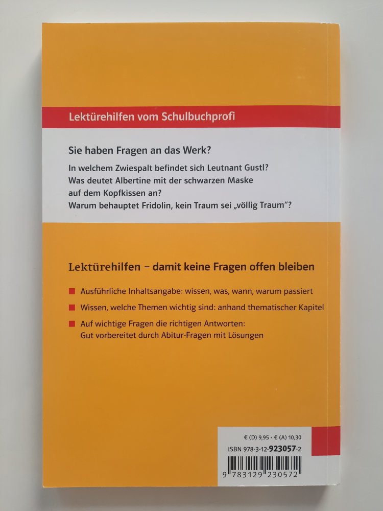 Leutnant Gustl/Traumnovelle - A. Schnitzler Lektürehilfen (Klett)