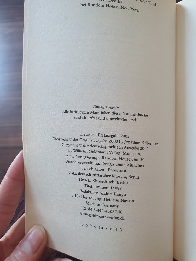 Buch Roman Thriller Jonathan Kellerman Gnadentod Erstausgabe