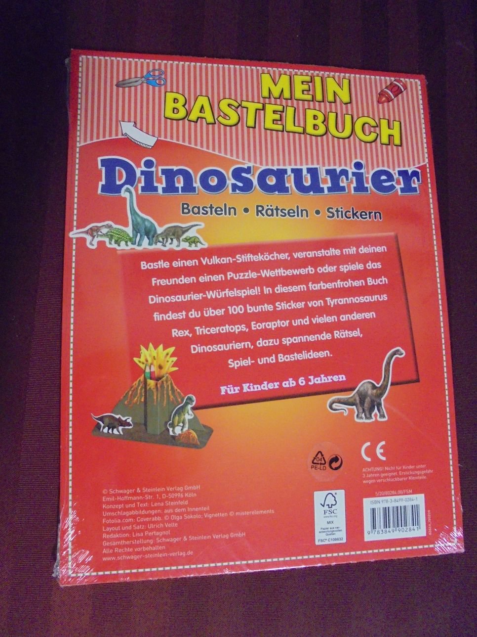 Mein Bastelbuch Dinosaurier Basteln/Rätsel/Sticker NEU & OVP