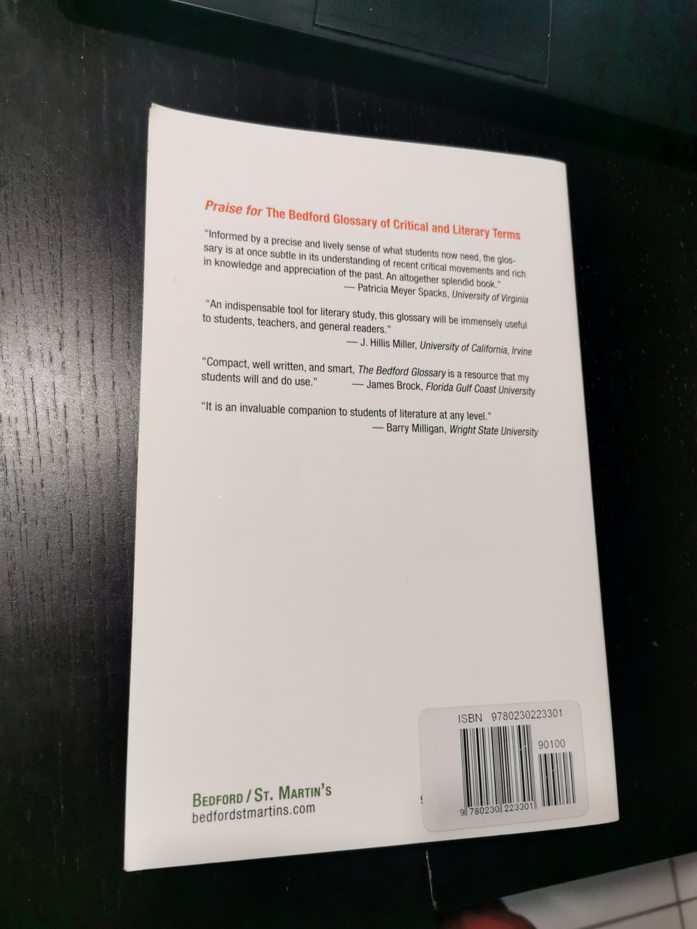 The Bedford Glossary of Critical and Literary Terms