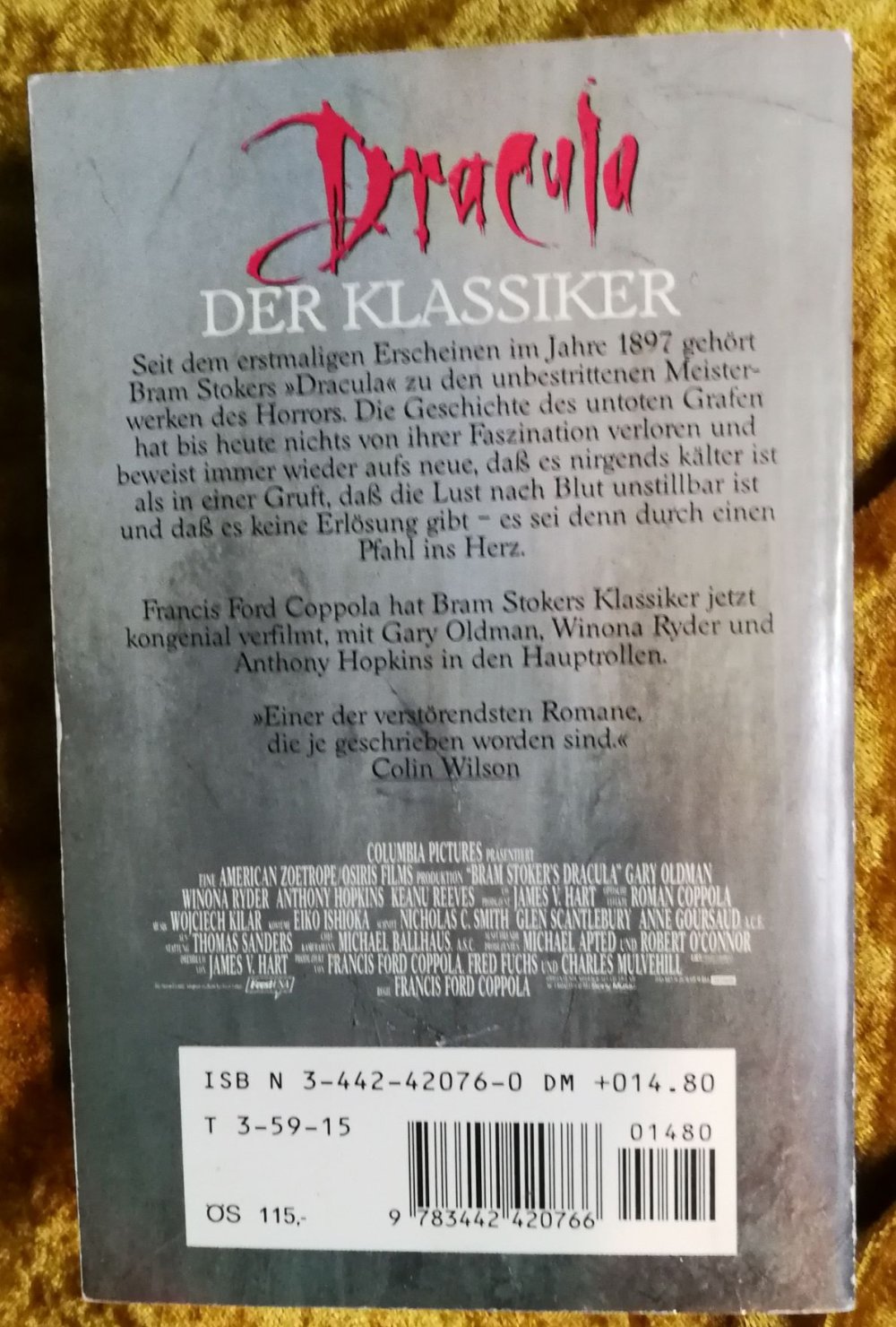 Dracula Der Klassiker Bram Stoker Roman mit Coppola Filmszenen