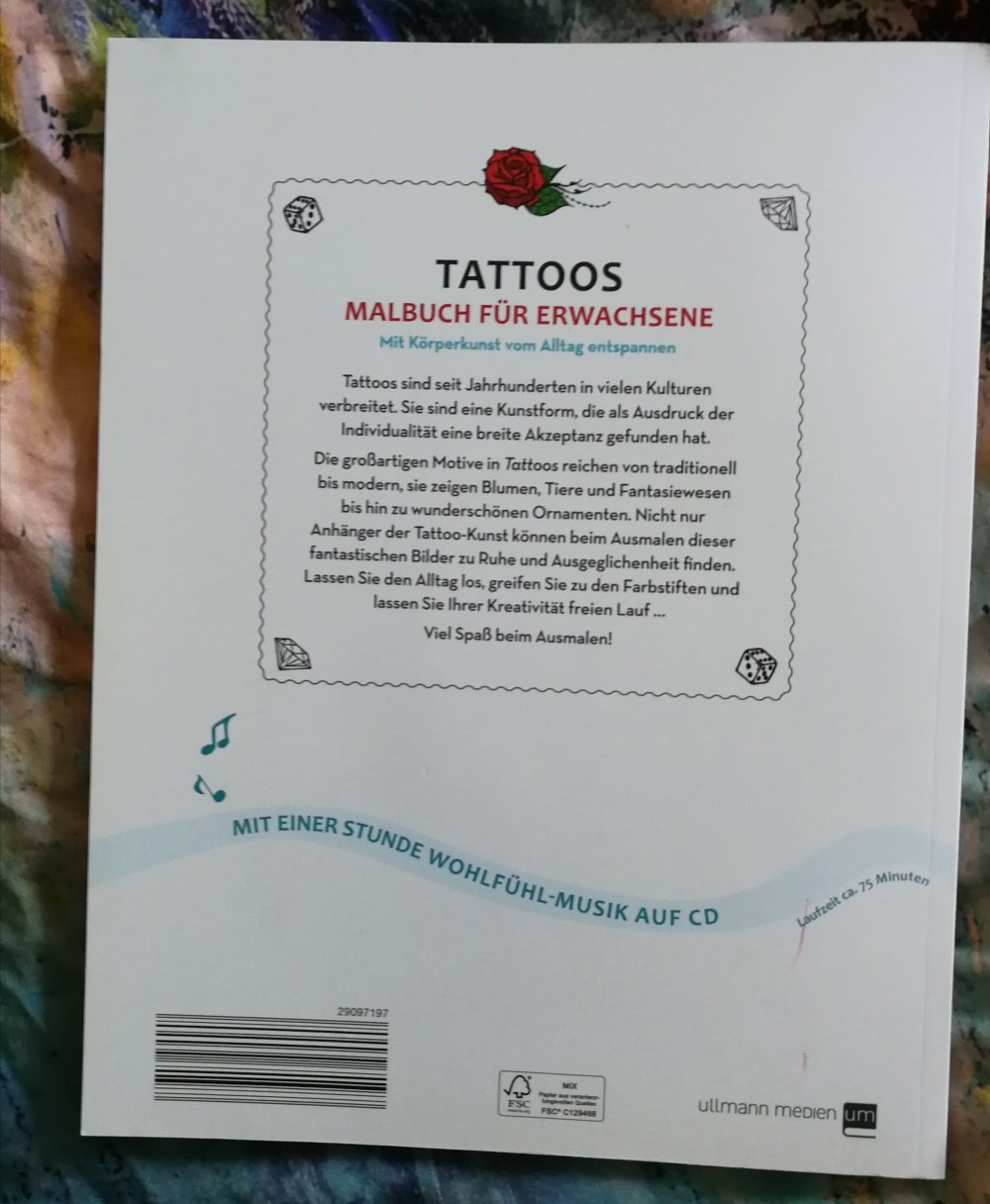 Tattoos Malbuch für Erwachsene mit Relax-CD! Körperkunst Meditation Kunsttherapie Mindset!