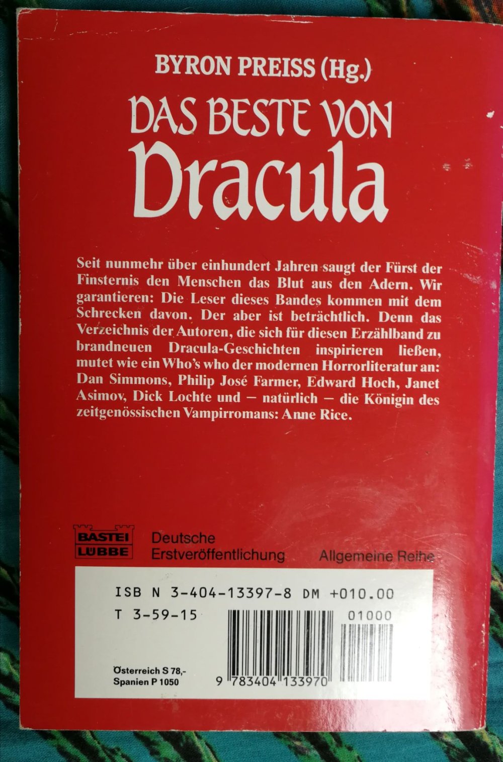 Buch Horror Das Beste von Dracula Anne Rice, P.J.Farmer, Dan Simmons Byron Preiss (Hg.)