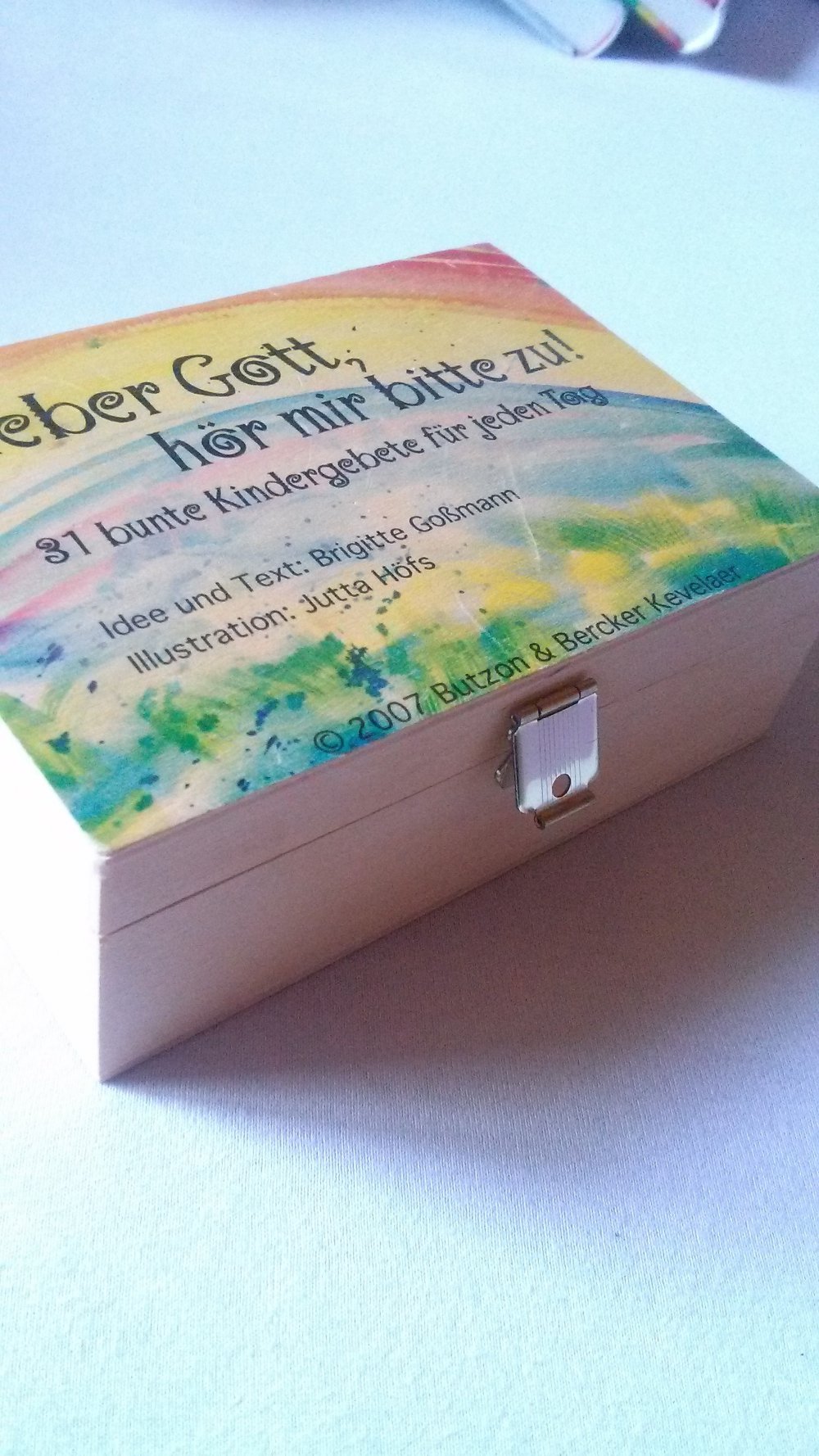 Lieber Gott, hör mit bitte zu! Kindergebete, Karten, Holzschatulle, Kommunion, Geschenk, Erstkommunion