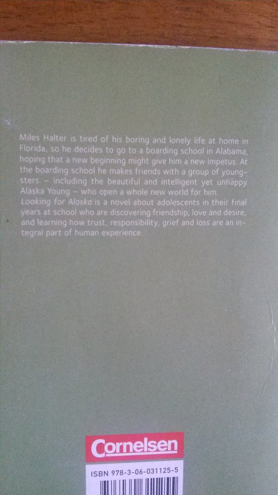 Looking for Alaska, Englisch, Jugendliche, Teenies, Fremdsprache, Schule, Cornelsen