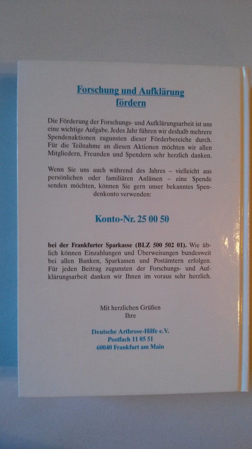 Arthrose Info, Buch, Ratgeber