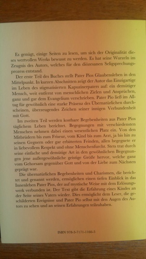 Pater Pio, Mein Vater, Buch