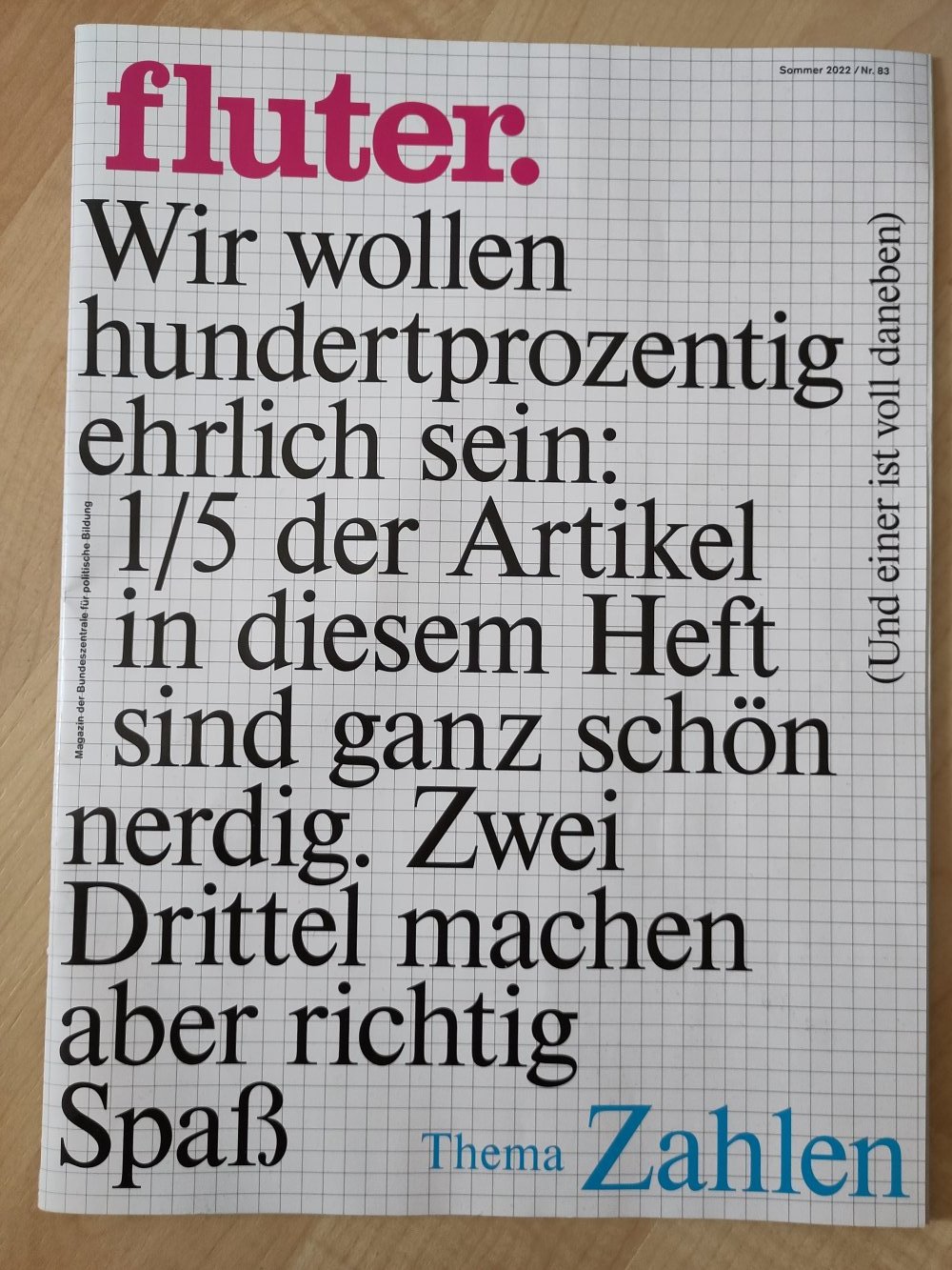 fluter, Thema Zahlen, Sommer 2022/Nr. 83
