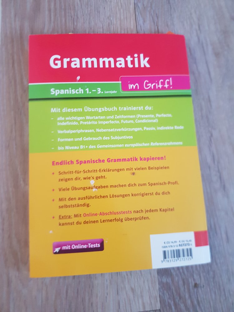 Grammatik Übungsbuch Spanisch