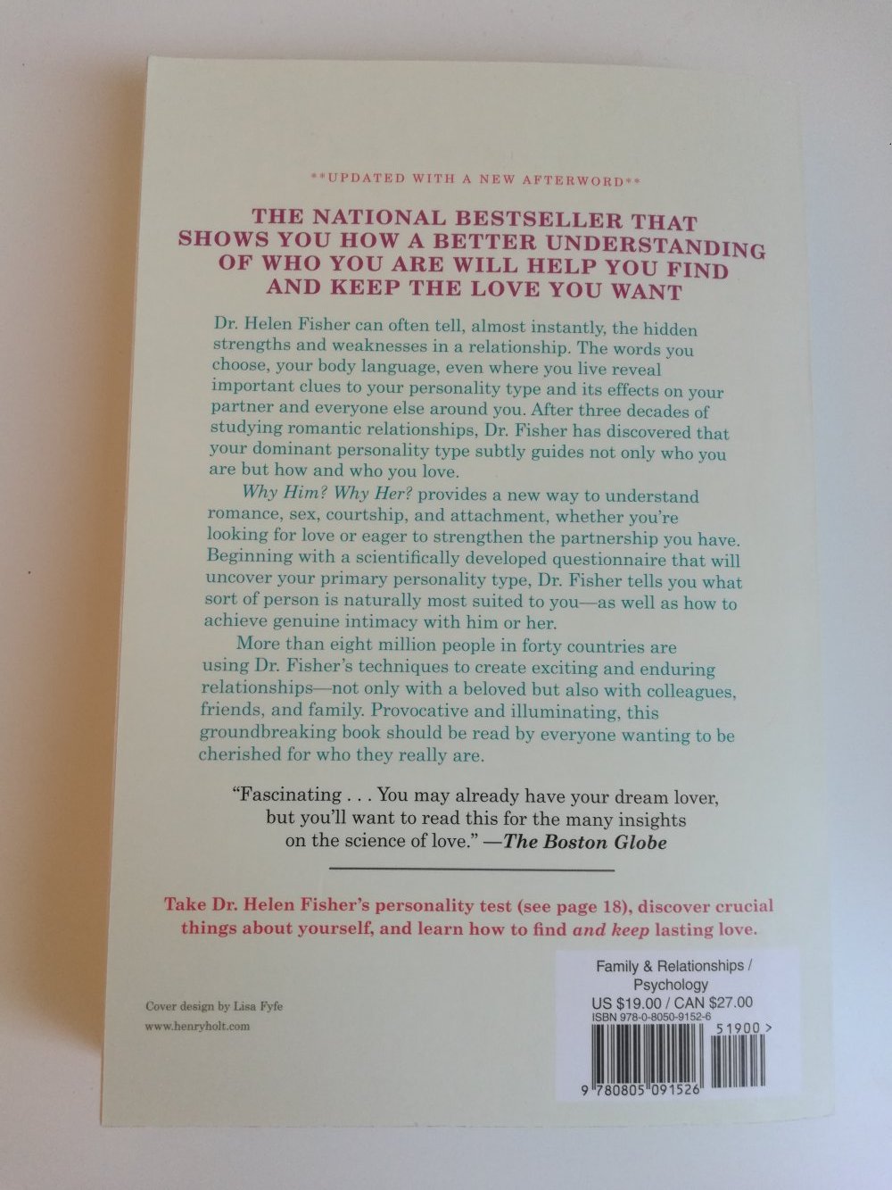 Why Him? Why Her? By Helen Fisher 