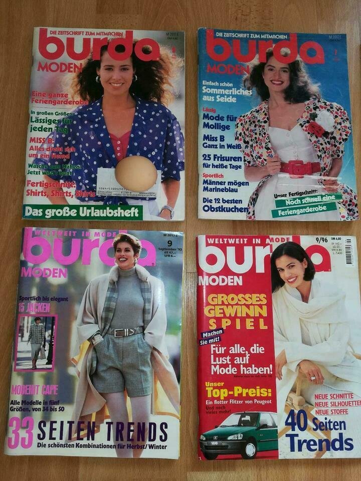 Burda Zeitschriften 90er Jahre 2000er mit Schnittmustern / Schnittbögen / Nähjorunal 