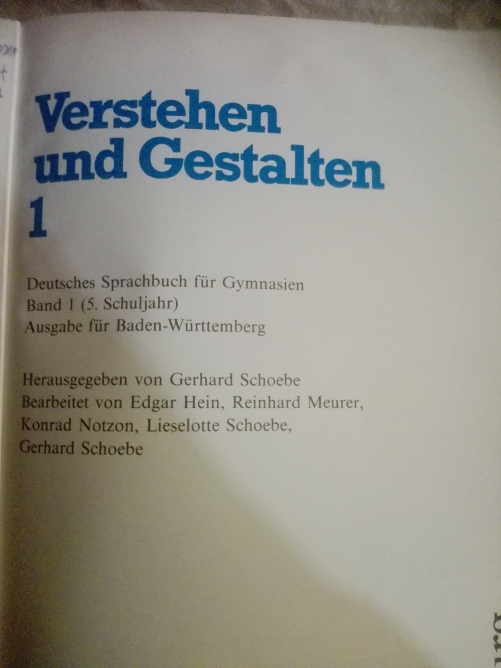 verstehen und Gestalten 1. 5. Schuljahr