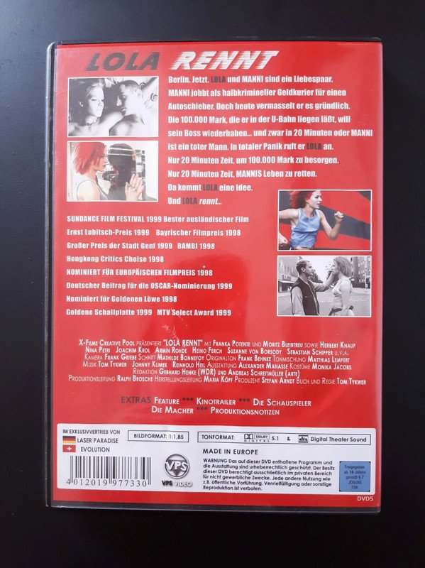 Lola rennt (1998) DVD | Actionthriller | Tom Tykwer | Franka Potente | Moritz Bleibtreu