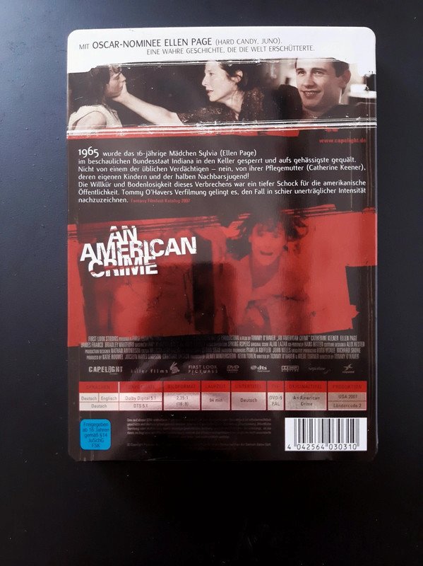 An American Crime (2007) DVD | Steelbook | Tommy O'Haver | True Crime | Ellen Page