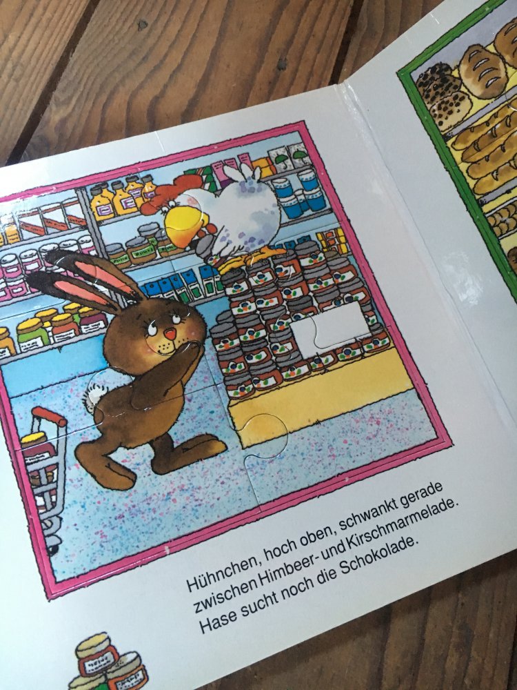 Hase und Hühnchen gehen einkaufen