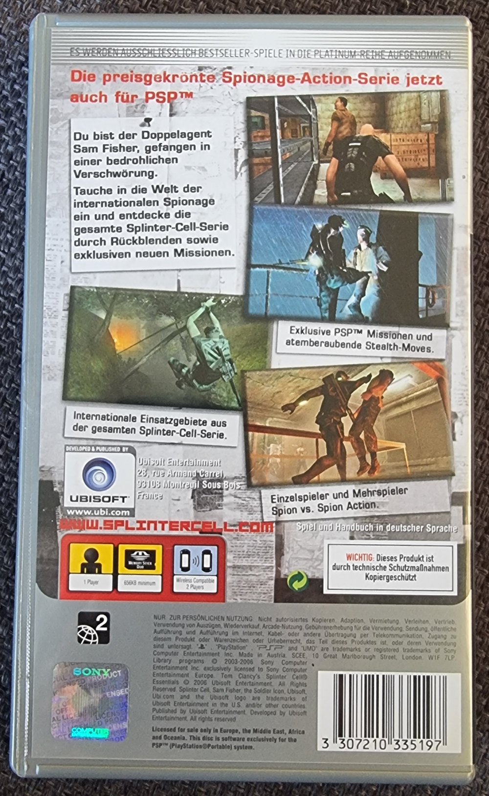 Splinter Cell - Essentials PSP Spiel