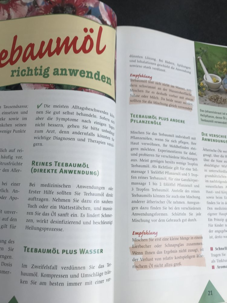 Kräuterkunde Teebaumöl natürliche Hausapotheke Einsatz Wirkungsweise  