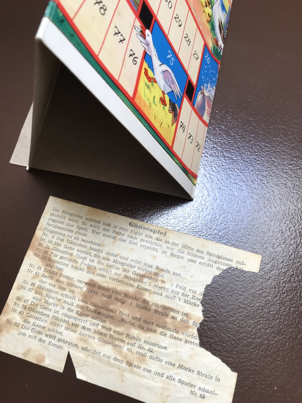 Spiel Nostalgie Familienspiel Gänseliesel Brettspiel altes Design Würfelspiel 