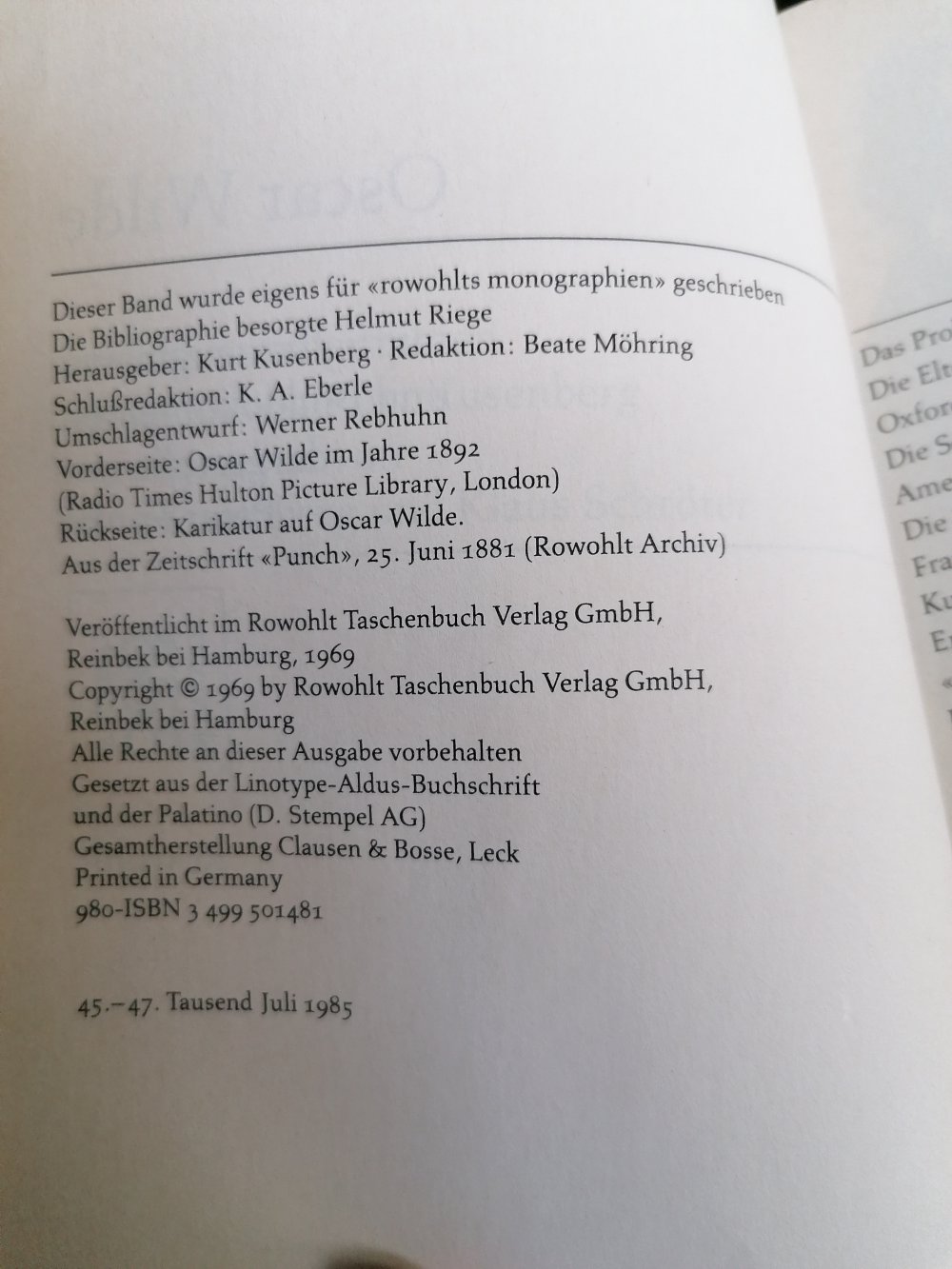 Oscar Wilde von Peter Funke 1975