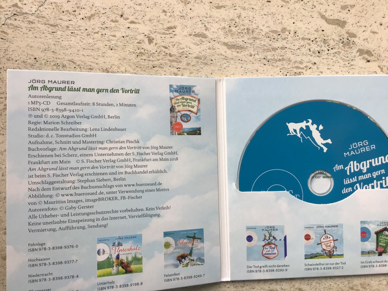 Jörg Maurer, Am Abgrund läßt man gern den Vortritt, Alpenkrimi, 1 mp3-CD, 8 h, 2 min