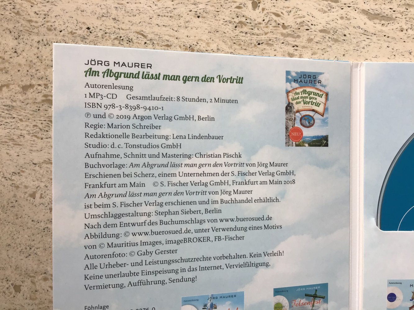 Jörg Maurer, Am Abgrund läßt man gern den Vortritt, Alpenkrimi, 1 mp3-CD, 8 h, 2 min