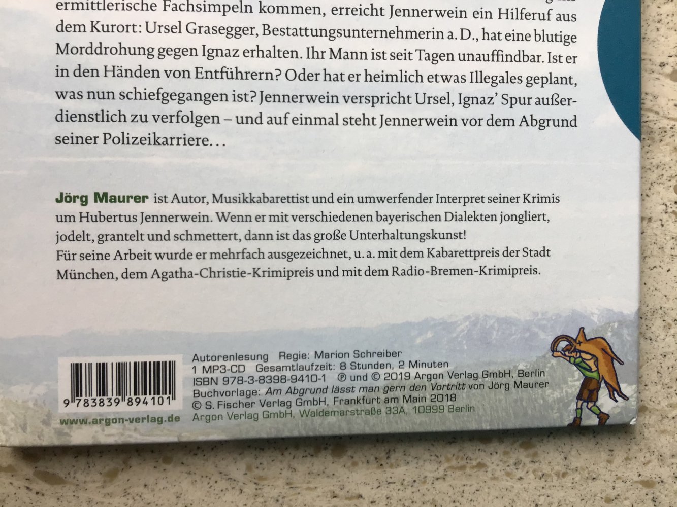Jörg Maurer, Am Abgrund läßt man gern den Vortritt, Alpenkrimi, 1 mp3-CD, 8 h, 2 min