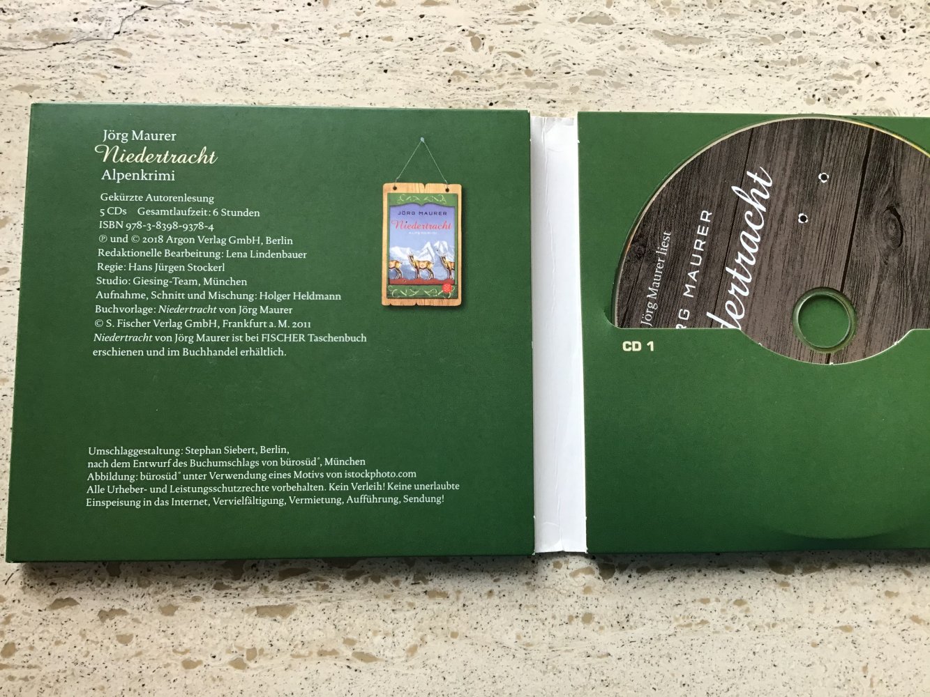 Jörg Maurer, Niedertracht, Alpenkrimi, 5 CDs, Autorenlesung, Gesamtlaufzeit 6 Stunden