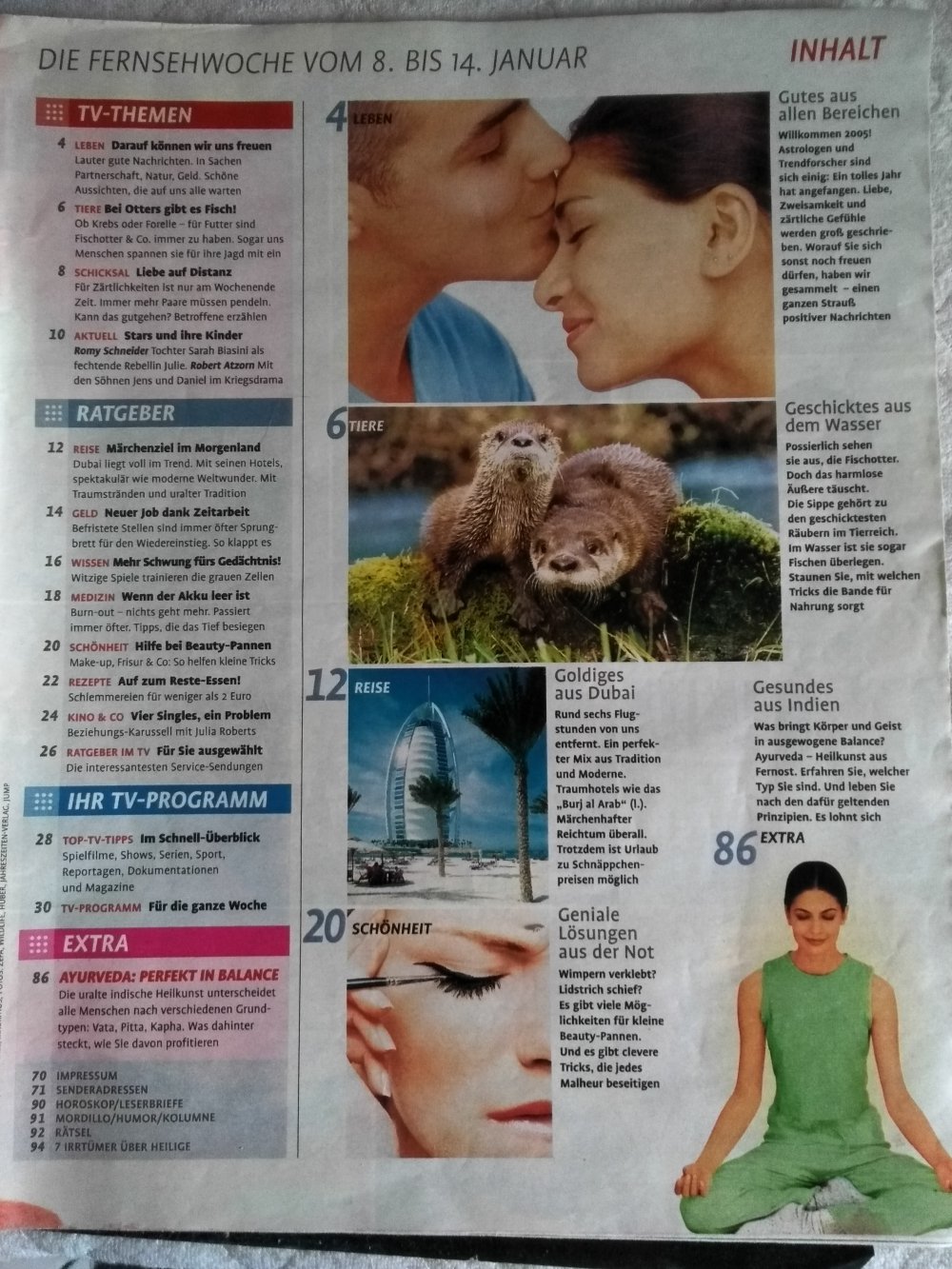 Fernsehwoche Nr. 1 05 vom 8.-14. Januar 2005 Alex Neldel