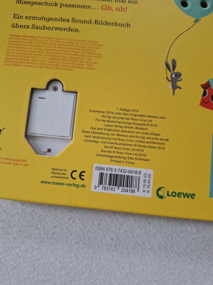 Buch mit Sound Der kleine Bär geht aufs Töpfchen Soundbuch