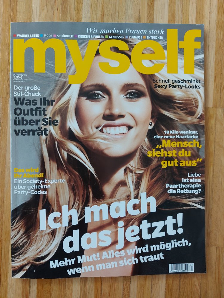 Zeitschrift myself vom Januar 2015 Fashion & Beauty Frauenzeitschrift