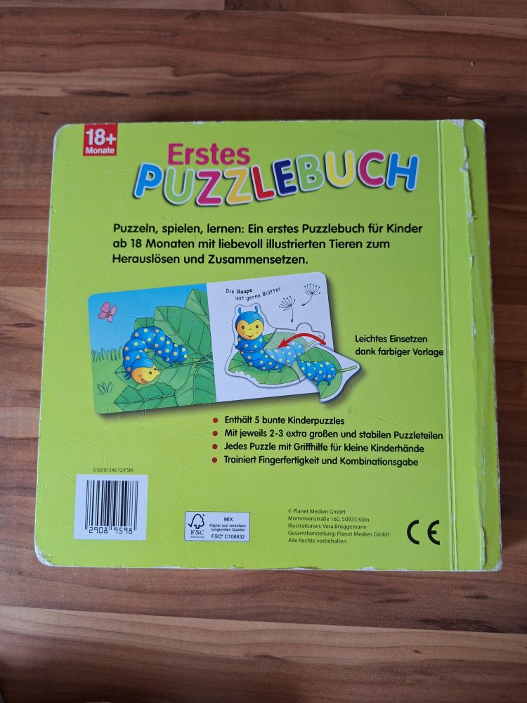 Erstes Puzzlebuch: 5 Puzzle mit je 2-3 Teilen
