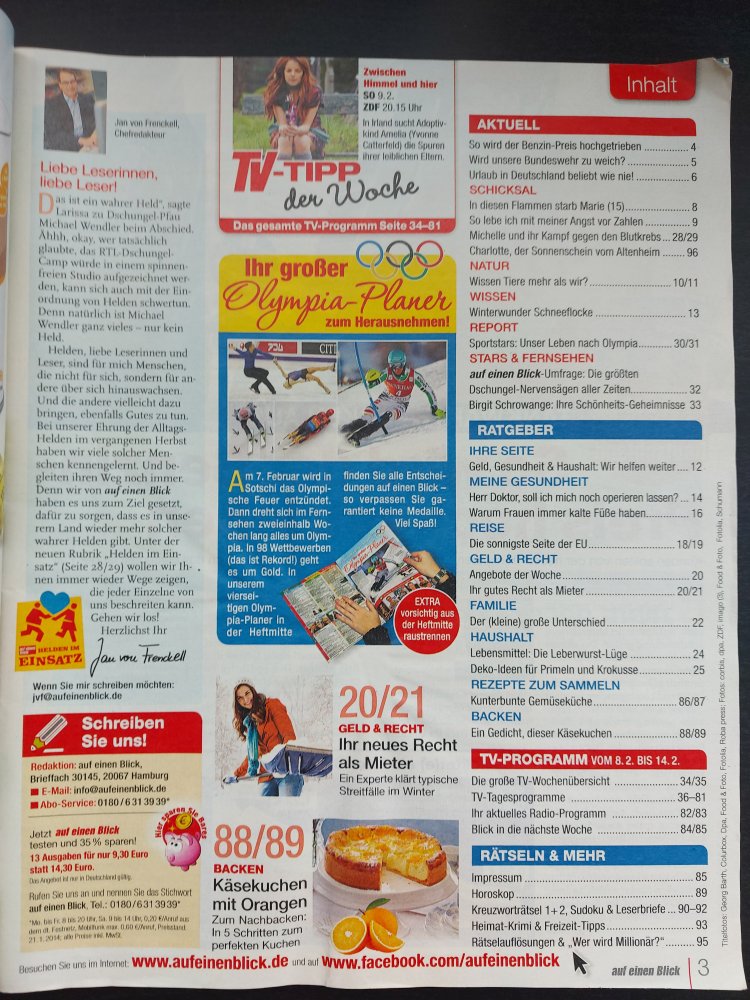 Zeitschrift auf einen Blick Nr. 6 vom 30.01.2014 Birgit Schrowange