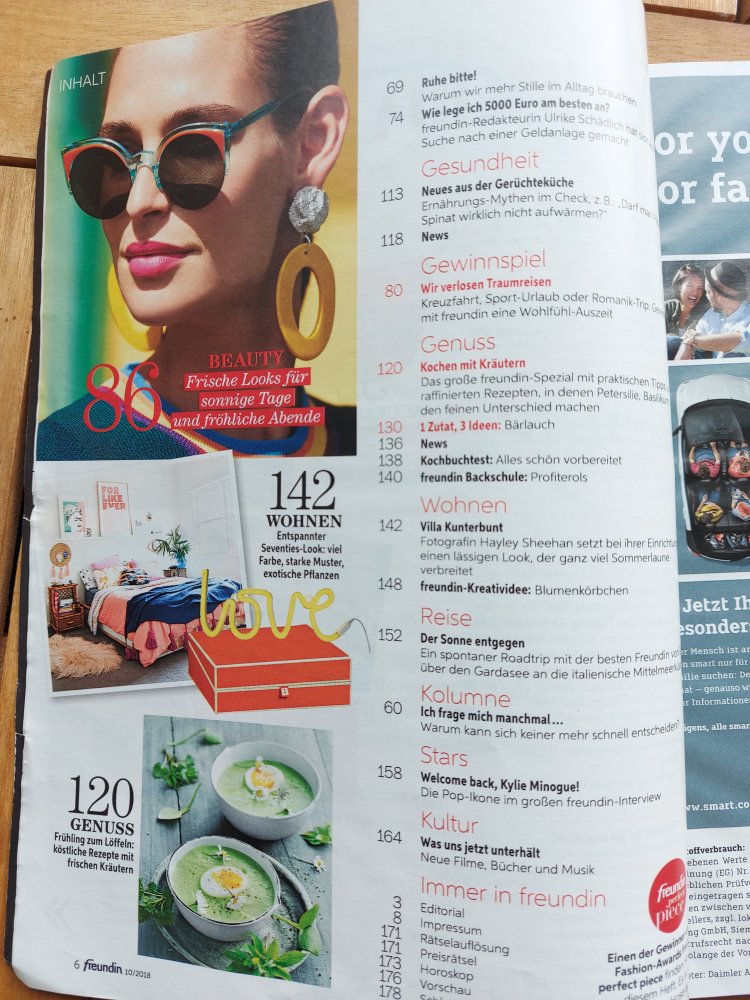 Frauenzeitschrift freundin 10/2018