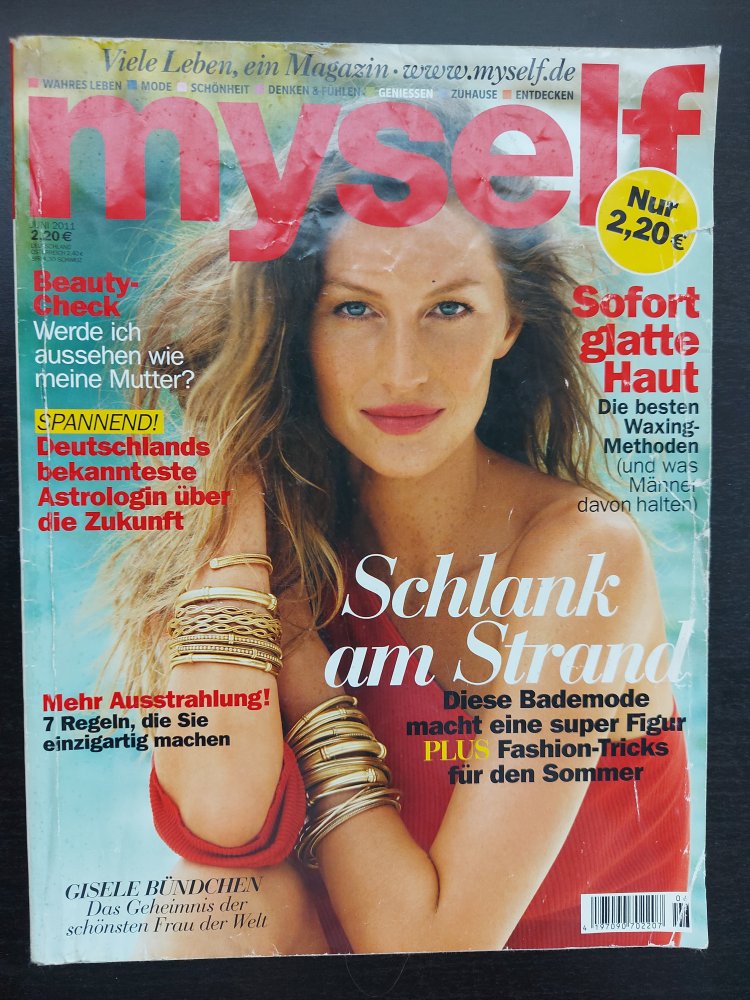 myself Juni 2011 - Fashion & Beauty Frauenzeitschrift - Covergirl Gisele Bündchen