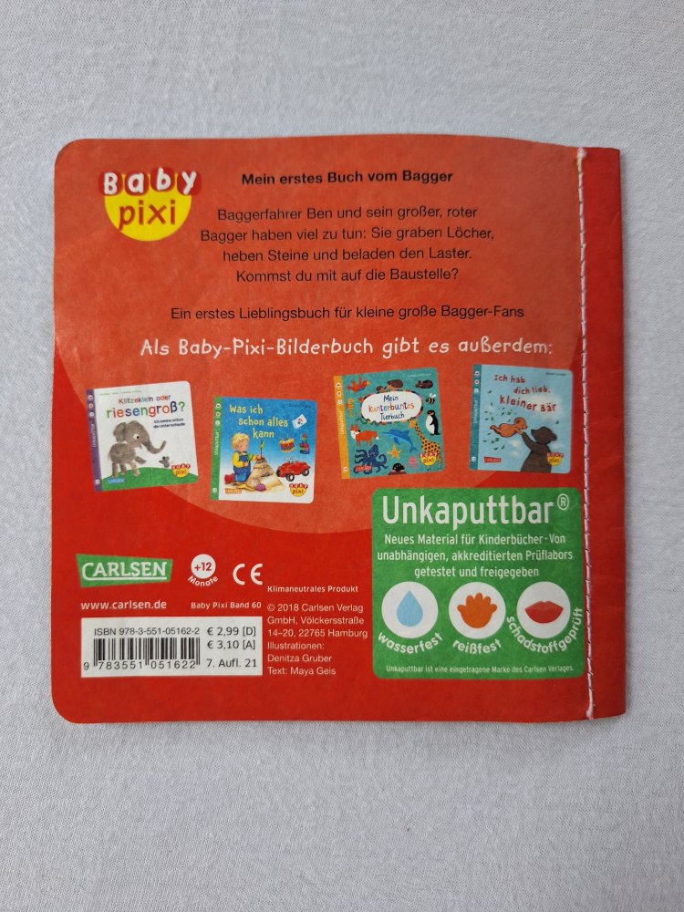 unkaputtbar pixi Mein erstes Buch vom Bagger