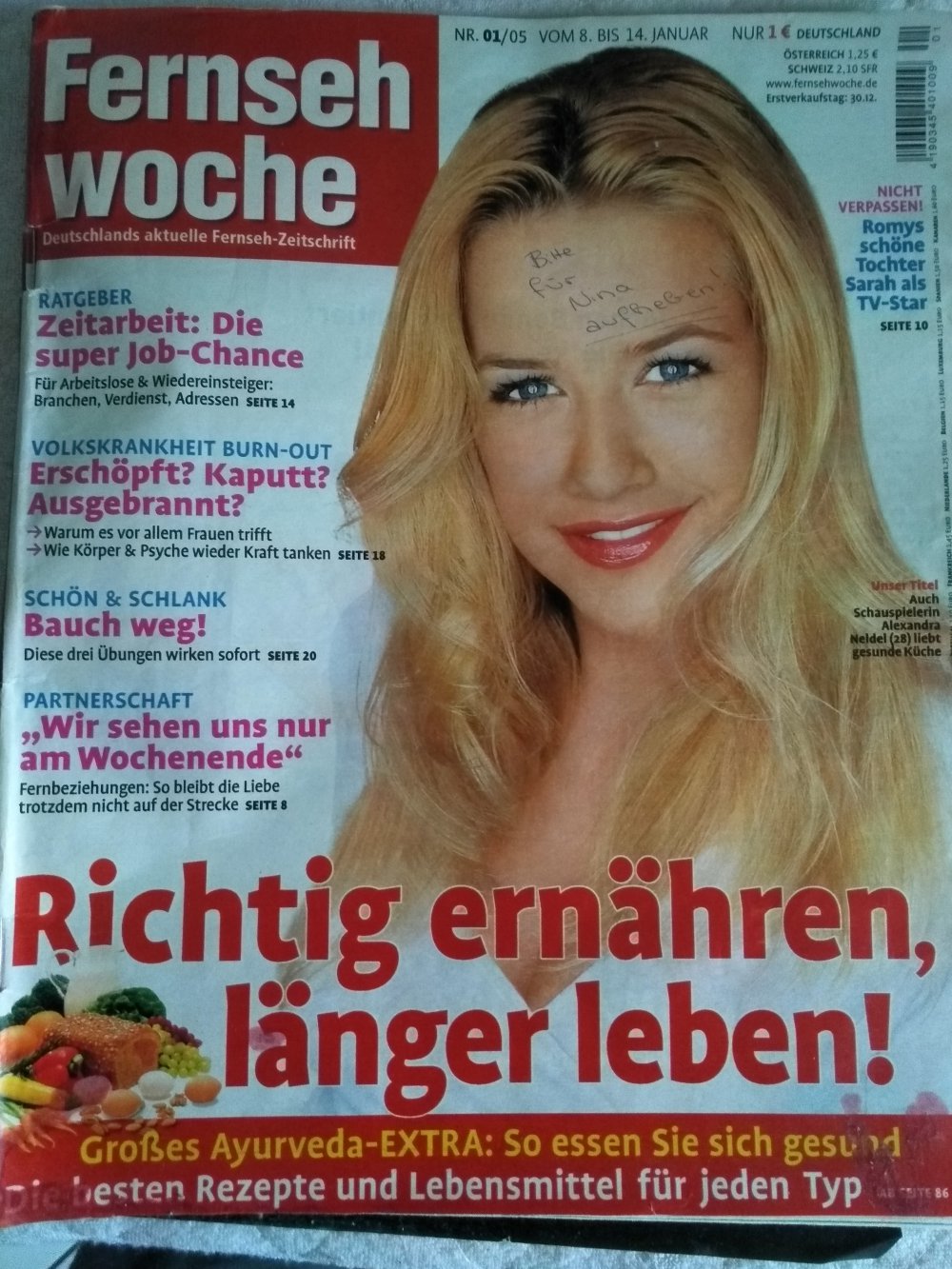 Fernsehwoche Nr. 1 05 vom 8.-14. Januar 2005 Alex Neldel