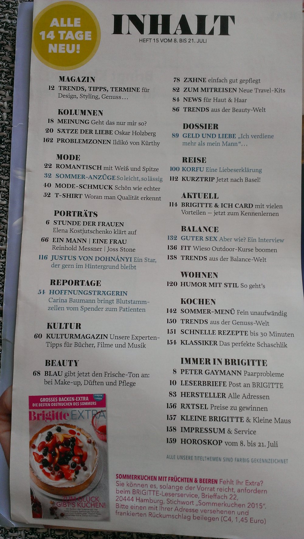 Brigitte Nr. 15, 8.7.2015