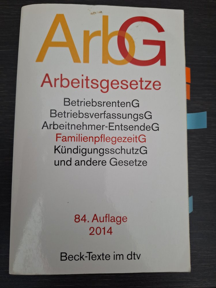ArbG Arbeitsgesetze 84. Auflage 2014