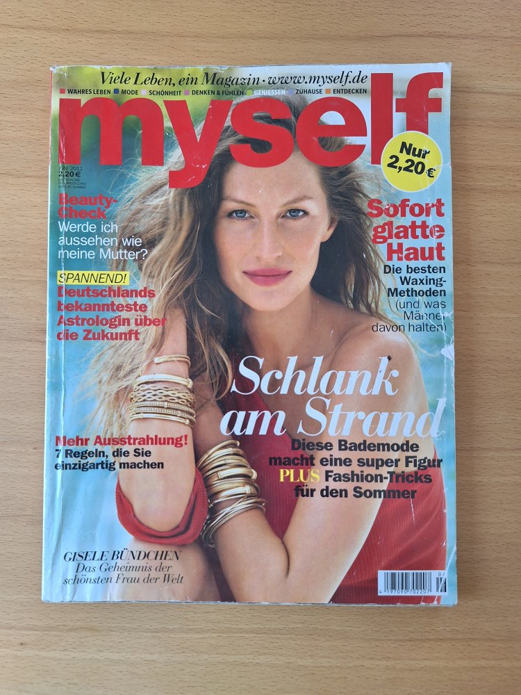 myself Juni 2011 - Fashion & Beauty Frauenzeitschrift - Covergirl Gisele Bündchen