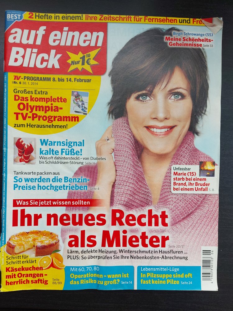 Zeitschrift auf einen Blick Nr. 6 vom 30.01.2014 Birgit Schrowange