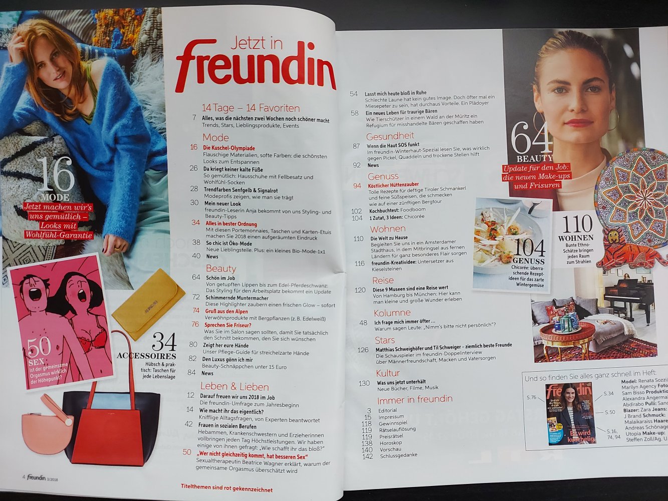 Frauenzeitschrift freundin 3/2018