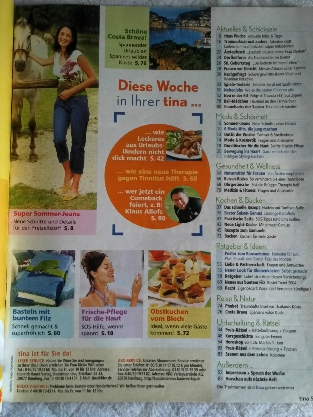 tina Nr. 23 vom 26.05.2004 - Frauenzeitschrift