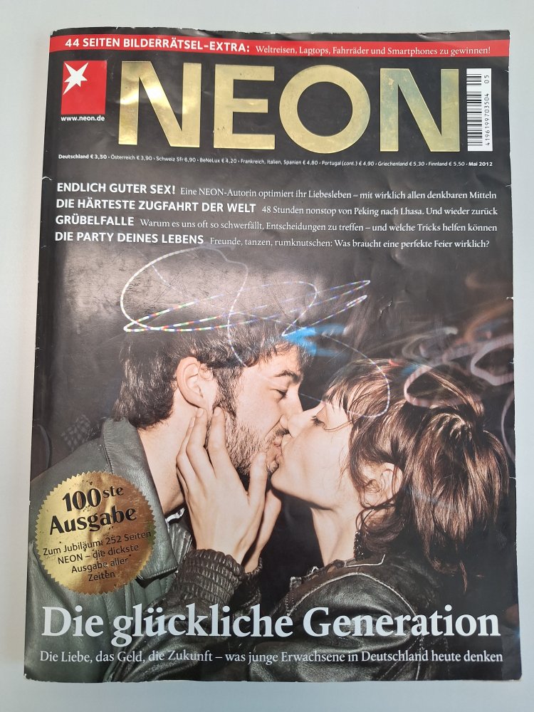 Zeitschrift Neon Mai 2012 mit Bilderrätsel 100ste Ausgabe