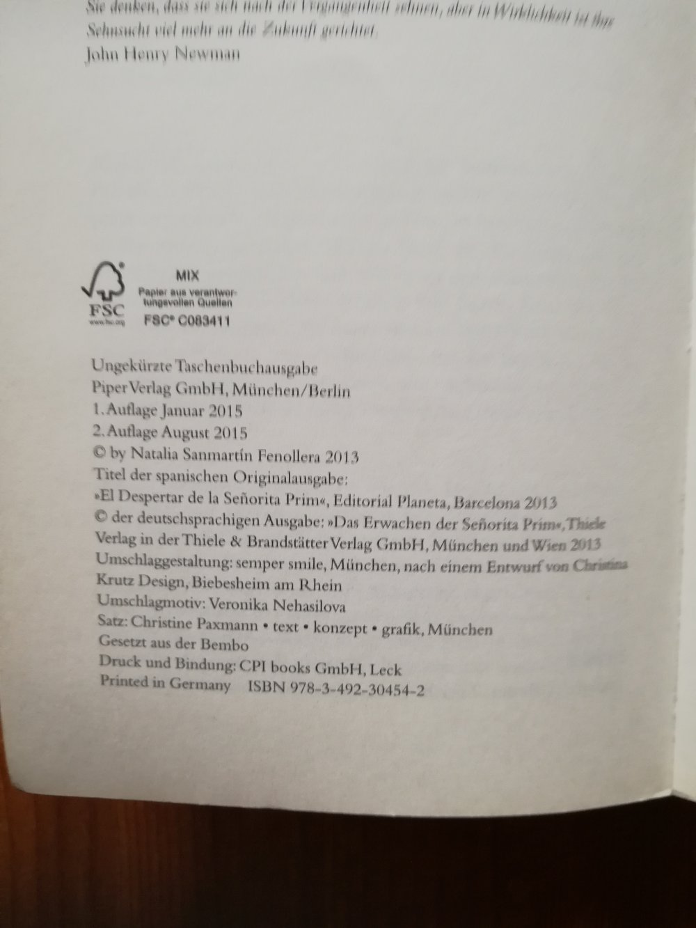 Das Erwachen der Señorita Prim