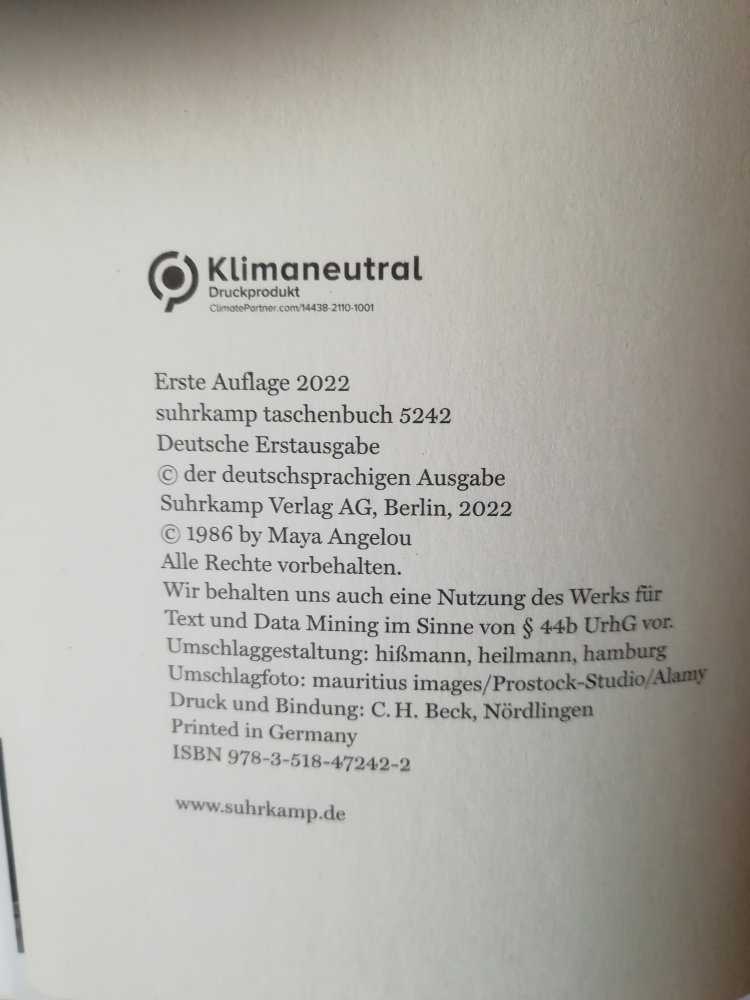 Ich kenne einen Ort weit weg von hier - (Maya Angelous Memoire 5)