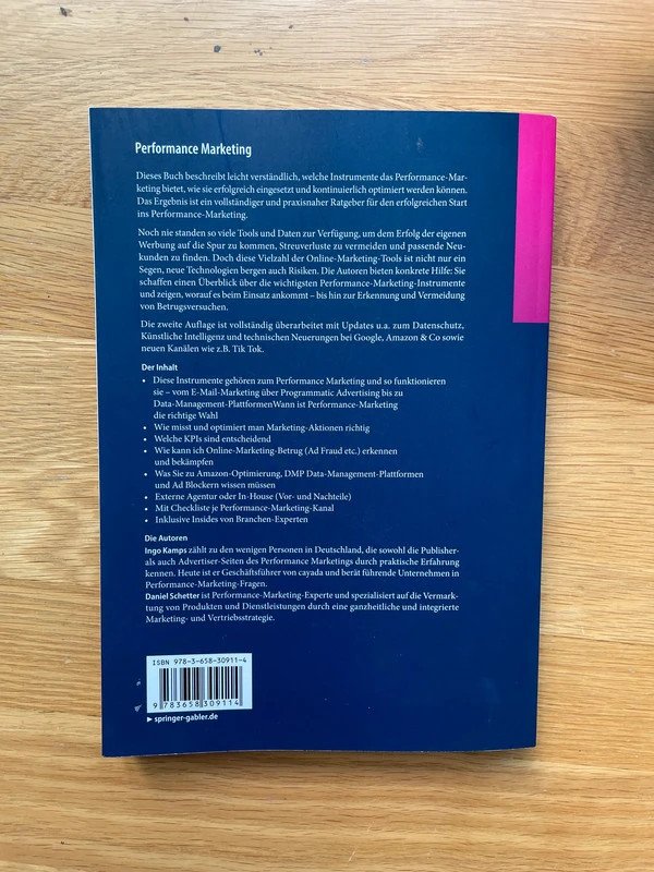 Performance Marketing 2. Auflage Ingo Kamps Daniel Schetter Springer Gabler Digital Online-Marketing