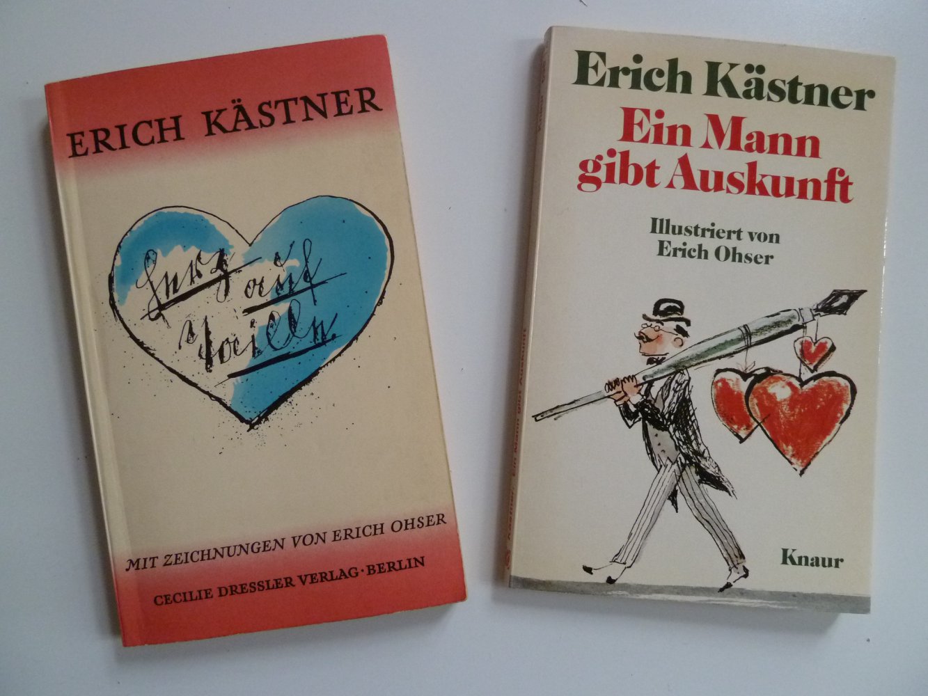 Erich Kästner Ein Mann gibt Auskunft Zeichnungen von Erich Ohser Taschenbuch Knaur Verlag 1980